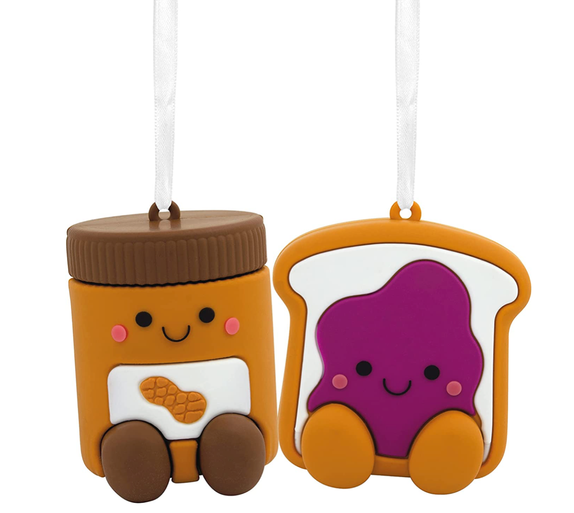 Better Together Peanut Butter & Jelly Magnetic Christmas Ornaments, Set of 2