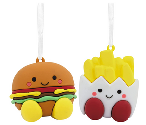 Better Together Burger and Fries Magnetic Christmas Ornaments, Set of 2