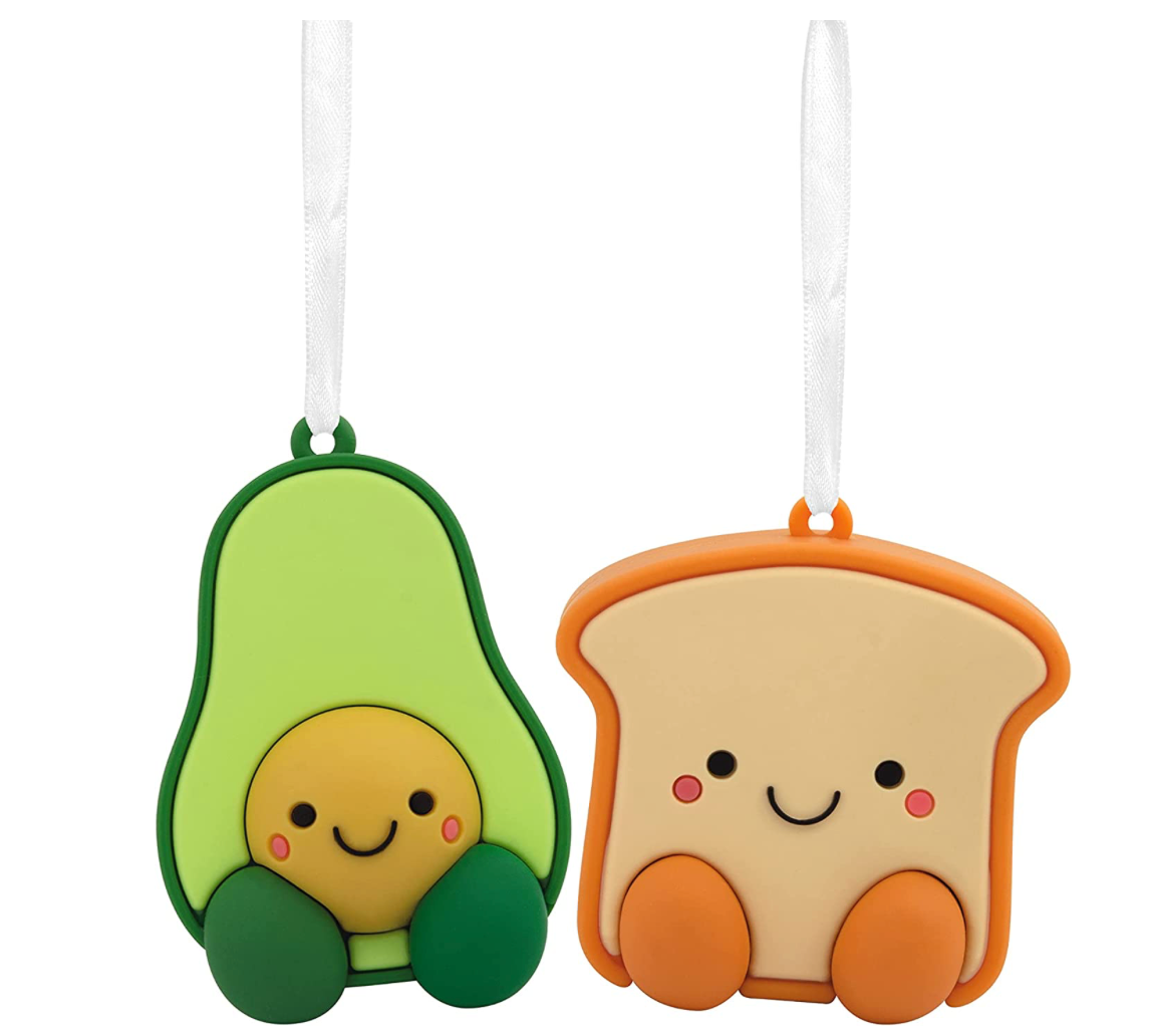 Better Together Avocado and Toast Magnetic Christmas Ornaments, Set of 2
