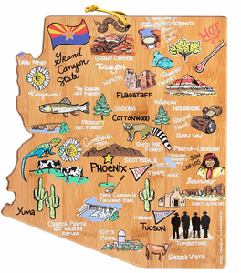 Arizona Illustrated Map Cutting Board
