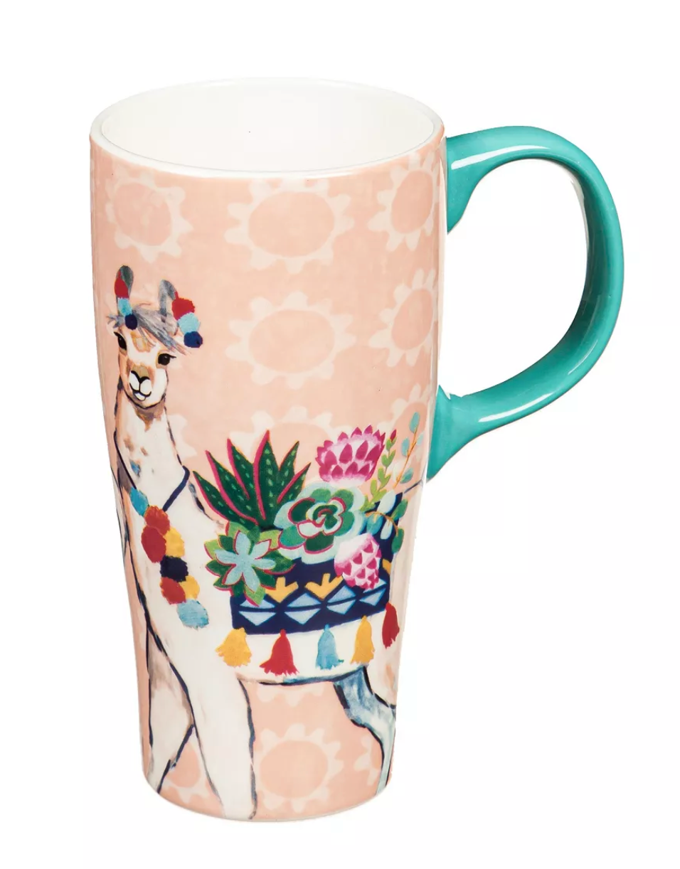 16 OZ Ceramic Latte Cup Canyon Llamas