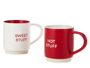 Sweet Stuff and Hot Stuff Stacking Mugs, Set of 2