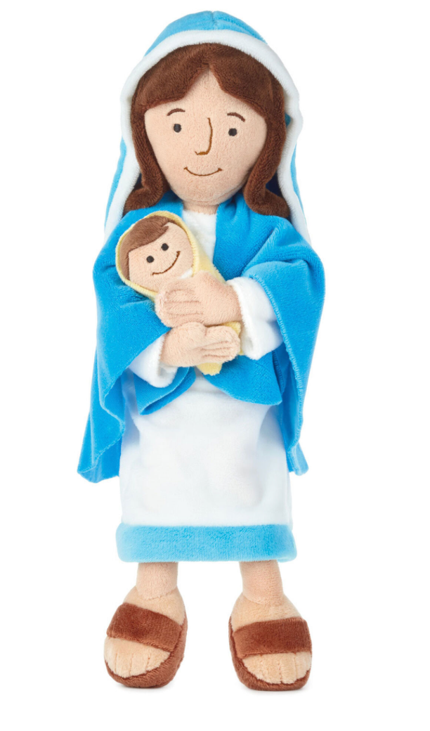 Mother Mary Holding Baby Jesus Stuffed Doll, 12.75"