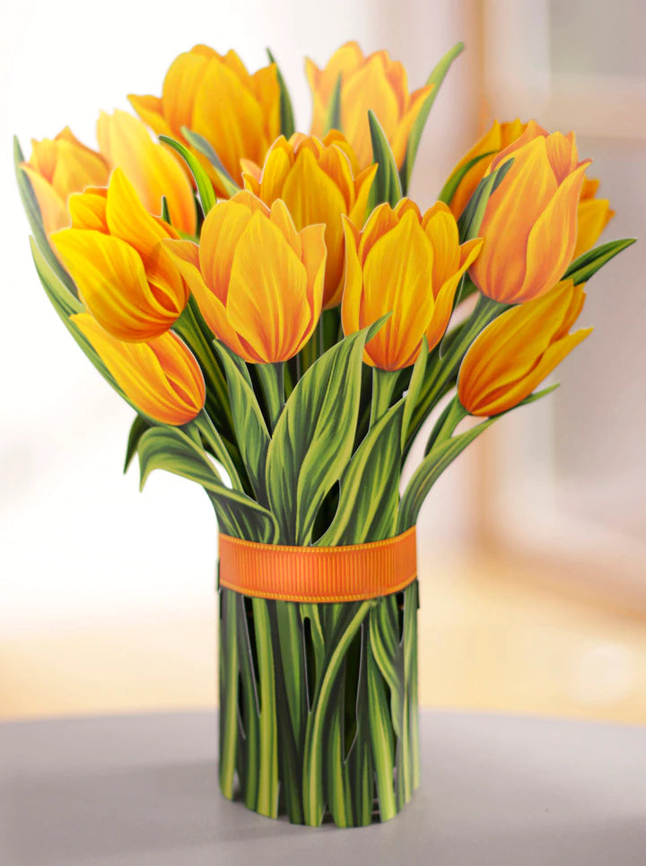 Life Sized Pop-Up Flower Bouquet: Yellow Tulips