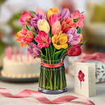 Load image into Gallery viewer, Life Sized Pop-Up Flower Bouquet: Festive Tulips
